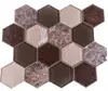 hexagon art glass mosaic mix marble art ceramic mosaic tile