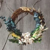 Preserved Boxwood and eucalyptus leaves Cotton Lotus Garland wreath