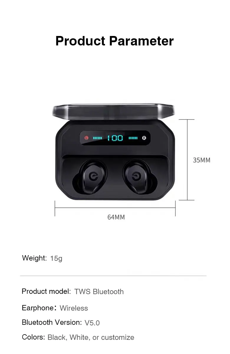 P10xsp 3500mah in- ear stereo touch mini magnetic TWS true wireless bluetooth earbuds IPX7 waterproof sport handsfree earphone - ANKUX.COM