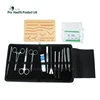 Surgical Suture Training Kit Include 5 x 7 inch Suture Pad for Medical Student Practice with 5 Metal Tool Case Set