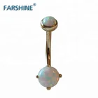 NEW Prong Set Opal Navel Ring Belly Button Ring Navel Piercing