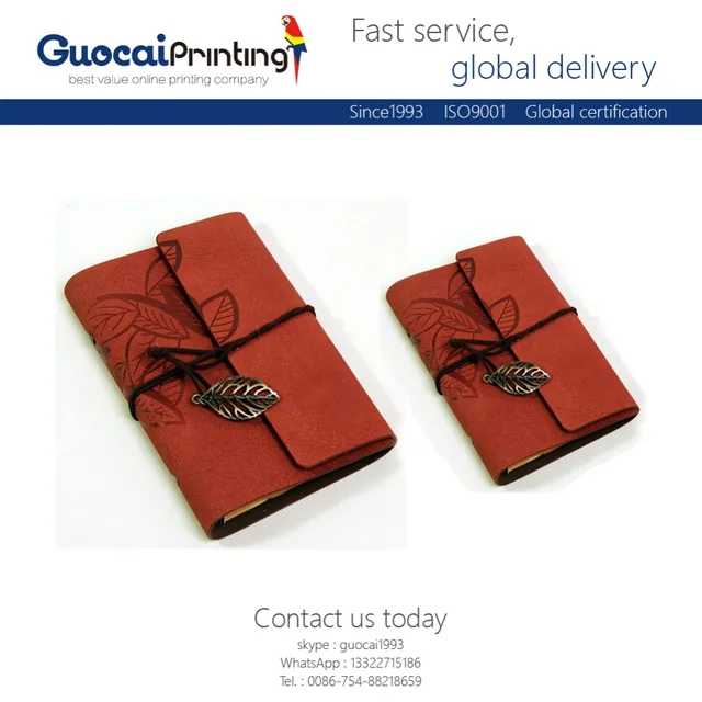 2017 new custom gift leather cover notebook, leather notebook