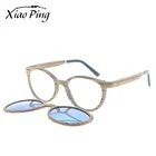 2019 Fashion Custom Wood Optical Frames Magnetic Clip On Sunglasses