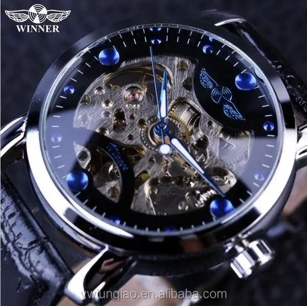 Winner Black Skeleton Designer Blue Engraving Clock Men Leather Strap Mens Watches Top Brand Luxury No Battery Automatic Watch
Winner Black Skeleton Designer Blue Engraving Clock Men Leather Strap Mens Watches Top Brand Luxury No Battery Automatic Watch