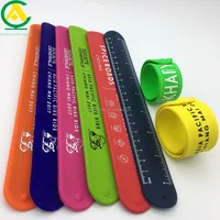 

Wholesale Snap Silicone Sport Custom Slap Bracelet,Glow In Dark Reflective Pvc Ruler Led Slap Bracelet