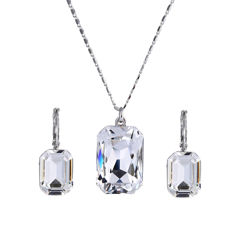 set-45 Xuping crystals from Swarovski sterling silver color jewelry sets, one big stone luxury jewelry set
set-45 Xuping crystals from Swarovski sterling silver color jewelry sets, one big stone luxury jewelry set