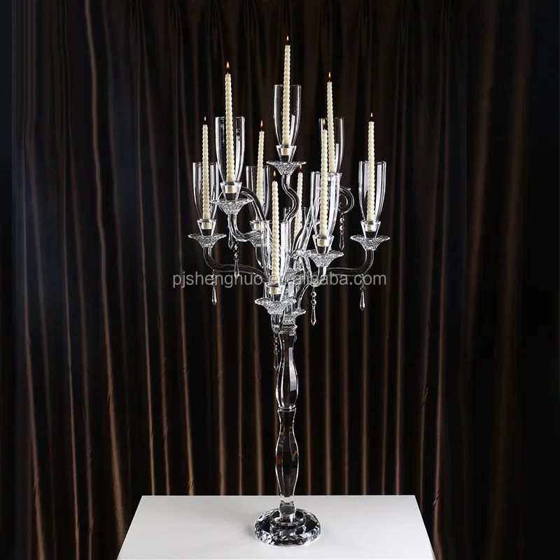 China 9 Arms Crystal Candelabra For Wedding Wholesale