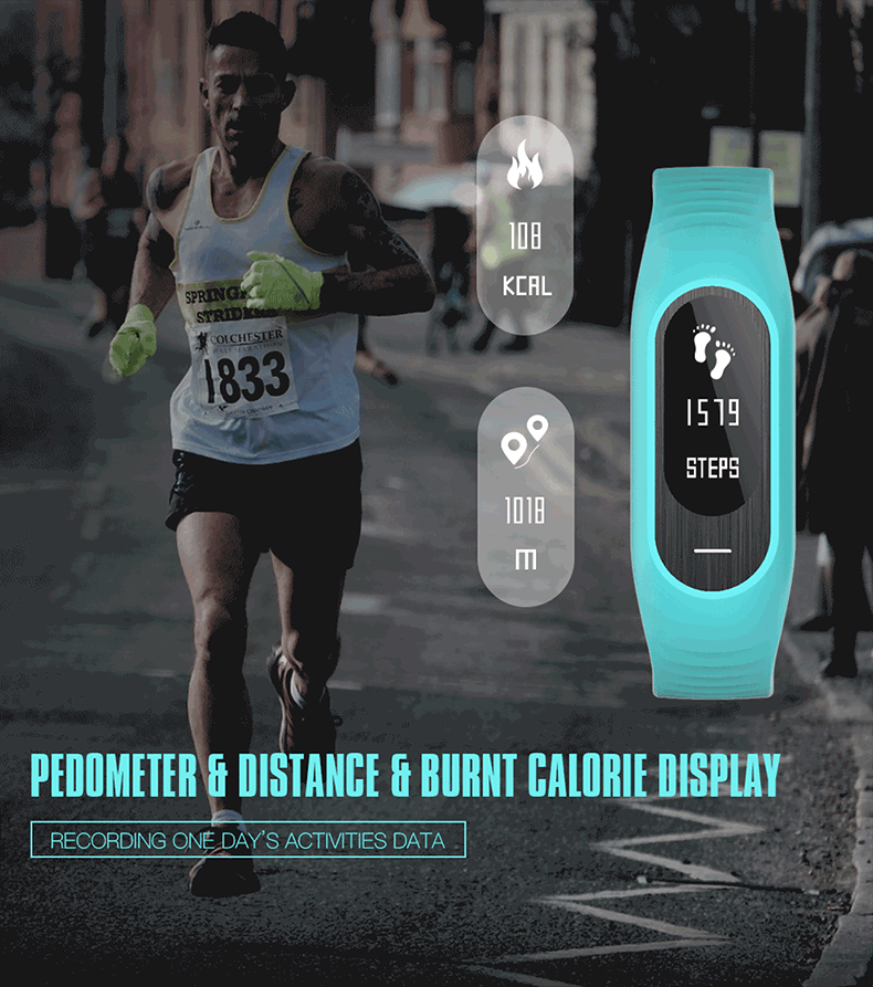 Skmei brand IP67 waterproof smart wristwatch Andrioid&ios bluetooth heart rate smart bracelet watch #B15P.gif