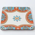 Square shape home restaurant ceramic dinnerware porcelain dinner plate