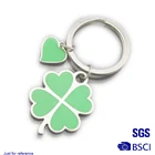 Professional alloy green clover metal key chains