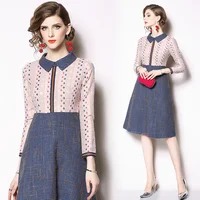 2019 Spring New Women Modern Doll Collar Plaid Lace Stitching Long Sleeve Dress
2019 Spring New Women Modern Doll Collar Plaid Lace Stitching Long Sleeve Dress