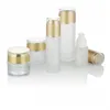 30ml 50ml frosted cosmetics container set 50ml 120ml cosmetics cream glass bottles and jars packaging cosmetics bottles