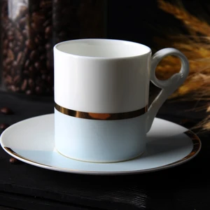 european coffee mug with handle and saucer
