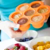 Food Grade Reusable Hot 7 Compartments Large Silicone Container Freezer Boxes Baby Food Storage
