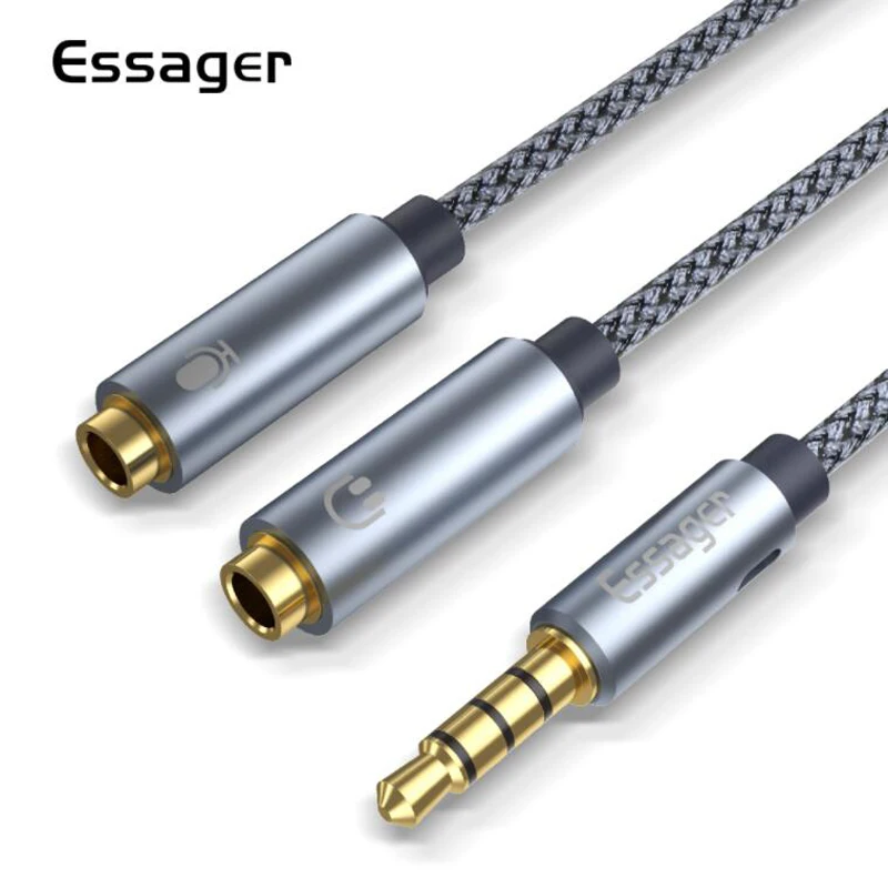 Essager Aux Cable for Microphone Speaker Wire Jack 3.5mm Male to 2 Female 3.5 Jack Splitter Audio Cable for Headphone PC Adapter
Essager Aux Cable for Microphone Speaker Wire Jack 3.5mm Male to 2 Female 3.5 Jack Splitter Audio Cable for Headphone PC Adapter