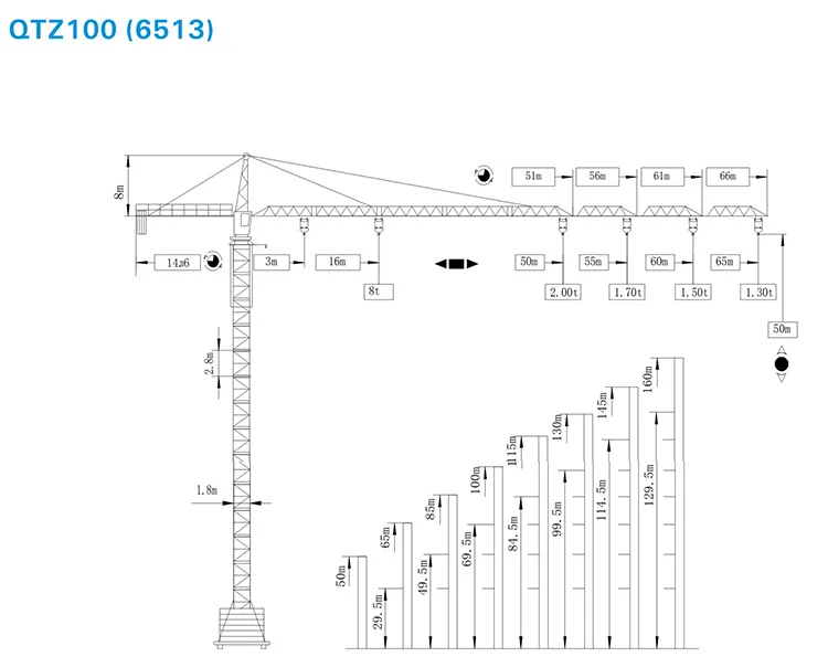 自升式塔式起重机 qtz100 (tc6513)