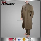 Popular two pieces set qatar style men islamic clothing saudi thobe dubai thobe for men