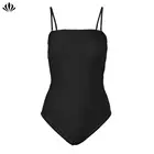 Women Top quality Sexy Swimwear Cut-out Back Ribbed One-Piece Bikini Beachwear with Removeable Straps