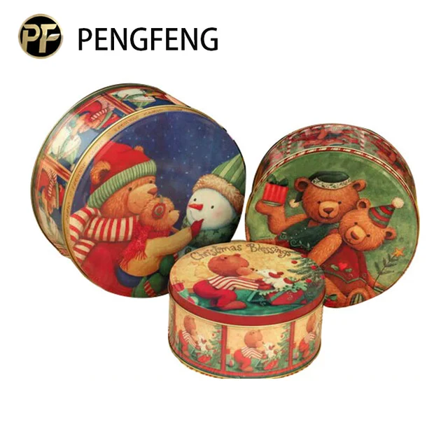 hot sale round metal gift packaging box custom gift box sets