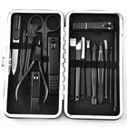 New Styles Stainless Steel Nail Clipper Toe Nail Clipper 17 PCS Manicure Set Black Pedicure Kit