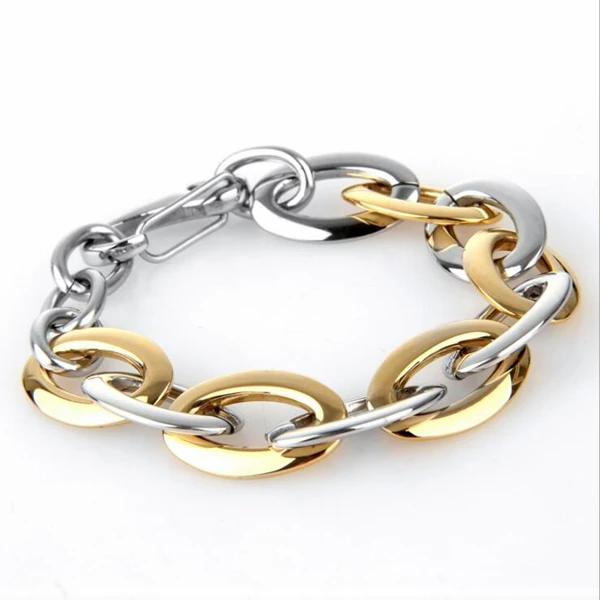 Wholesale 18K gold plated lady bracelet bangle stainless steel oval Charm bracelet for women
Wholesale 18K gold plated lady bracelet bangle stainless steel oval Charm bracelet for women