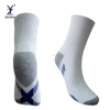 Mens anti bacteria white comfort cushion badminton tennis sports quarter crew socks