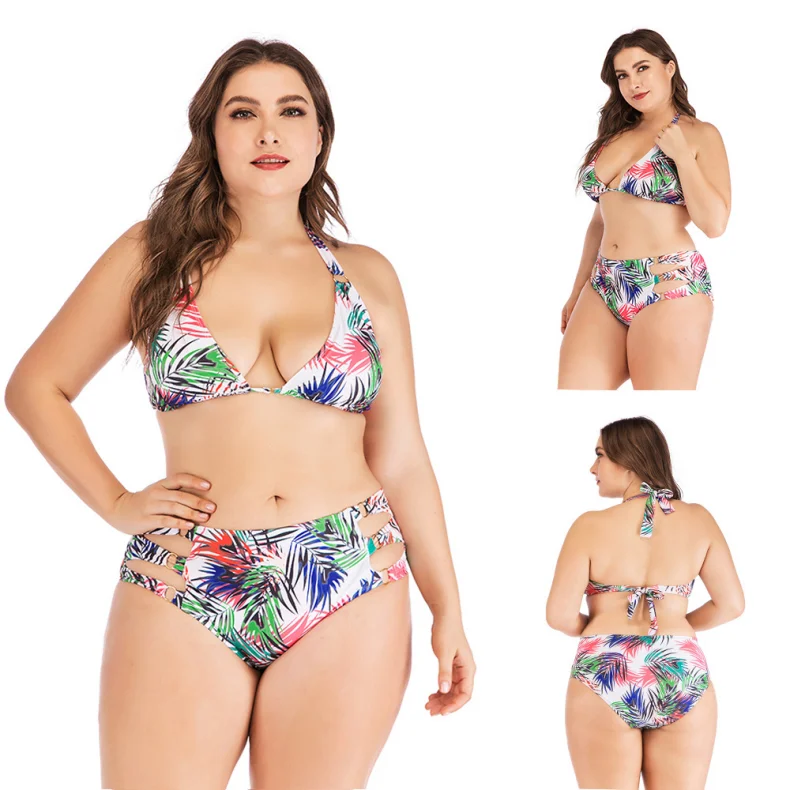 New Arrival Brazilian Print Bikini Push Up Sexy Lady Plus Size Swimwear