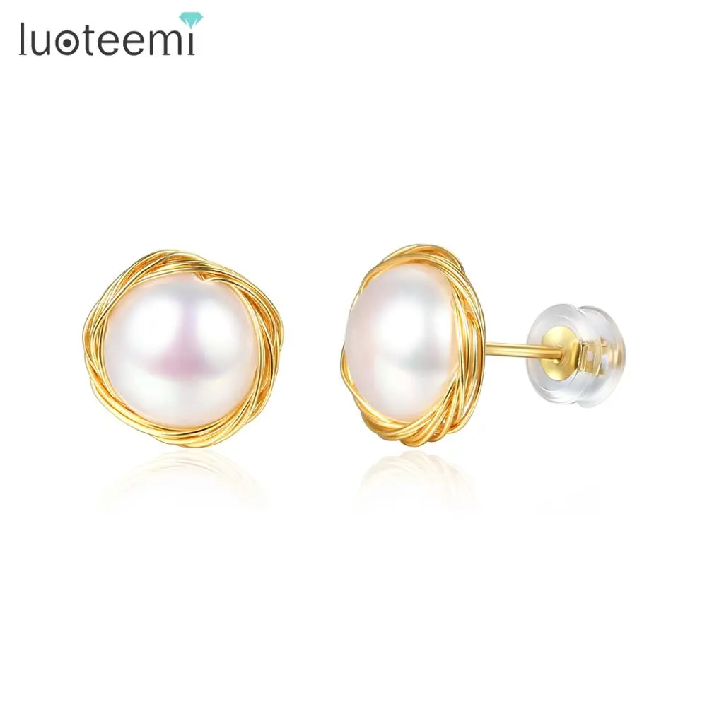 LUOTEEMI Natural Baroque Pearl Earrings Woman Hand-Wound Silver Gold Plated Earrings Wire Natural Freshwater Pearl Stud Earrings
LUOTEEMI Natural Baroque Pearl Earrings Woman Hand-Wound Silver Gold Plated Earrings Wire Natural Freshwater Pearl Stud Earrings