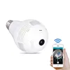 Fisheye 2.0 Megapixel bulb cctv camera WiFi 360 Degree surveillance security light bulb camera with SD Card Speaker