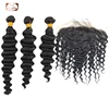 wholesale Human Hair Bundles With Lace Frontal Brazilian Remy Human Hair Deep Wave Extensions 13x6 Lace Frontal With Baby Hair