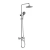 smart 9"plastic adjustable height head thermostatic shower faucet set robinet de douche
