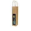 Wholesale custom heavy duty single bottle packaging recyclable brown kraft wine gift paper bags with handle