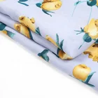 57/58" Beauty Purple Ground Yellow Flower Print Woven Polyester Plain Linen Fabric