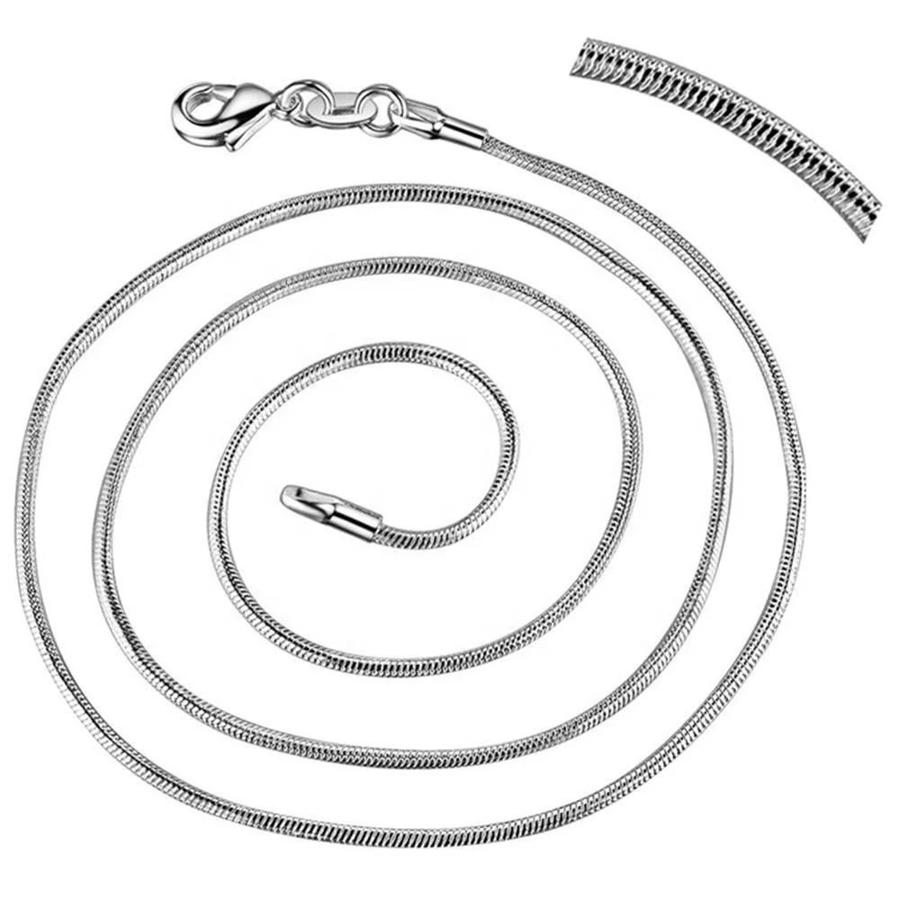 NLC135 silver jewelry Zhiyu Jewelry 925 sterling silver custom snake chain necklace, White gold
NLC135 silver jewelry Zhiyu Jewelry 925 sterling silver custom snake chain necklace, White gold