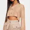 Dongguan factory oem custom loose solid blouse women long sleeve tops ladies crop top and skirt