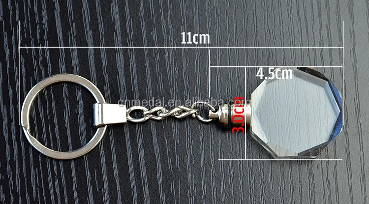 Personalized Fashion Promotional Cute Crystal Led Light Blank Key Chains With Custom Logo