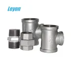 Female Gi Pipe Fitting Galvanized Malleable Iron Pipe Fittings Tee/bushing/plug/nipple/ Union 1/4" Female Npt 3 Way Equal Tee Connector