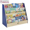 Counter-top 4 tiers wood magazine greeting card display stand rack