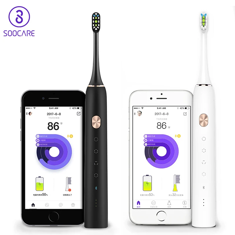 Xiaomi Mijia Toothbrush Soocare X3 Soocas Upgraded Electric Sonic Smart Clean Bluetooth Waterproof Wireless Charge Mi Home APP
Xiaomi Mijia Toothbrush Soocare X3 Soocas Upgraded Electric Sonic Smart Clean Bluetooth Waterproof Wireless Charge Mi Home APP