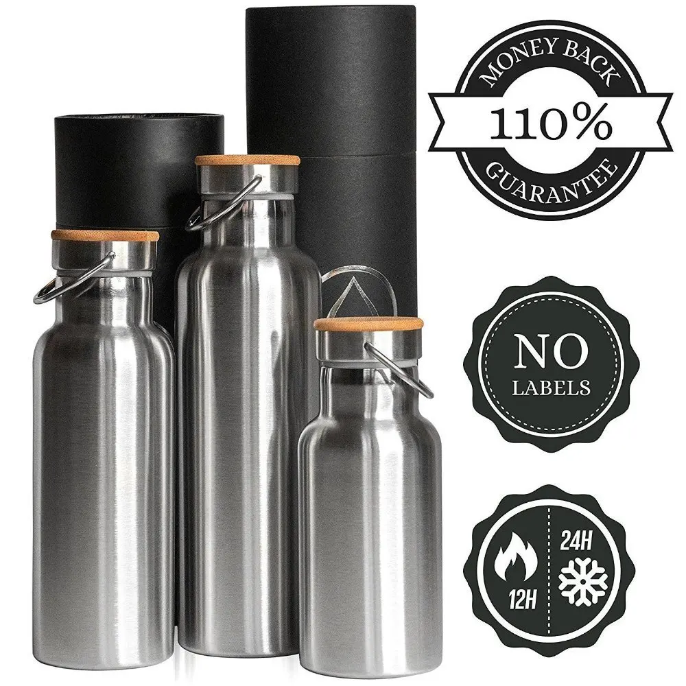 camping sports bottle,bamboo cap insulated bottle