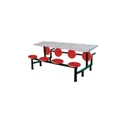 Foldable steel dining table for eight people for garment factory