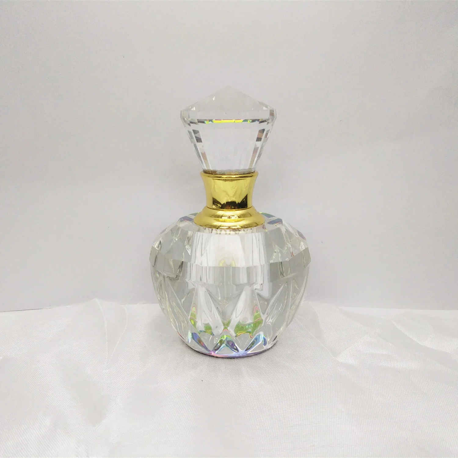 custom pink rectangle crystal perfume bottle for