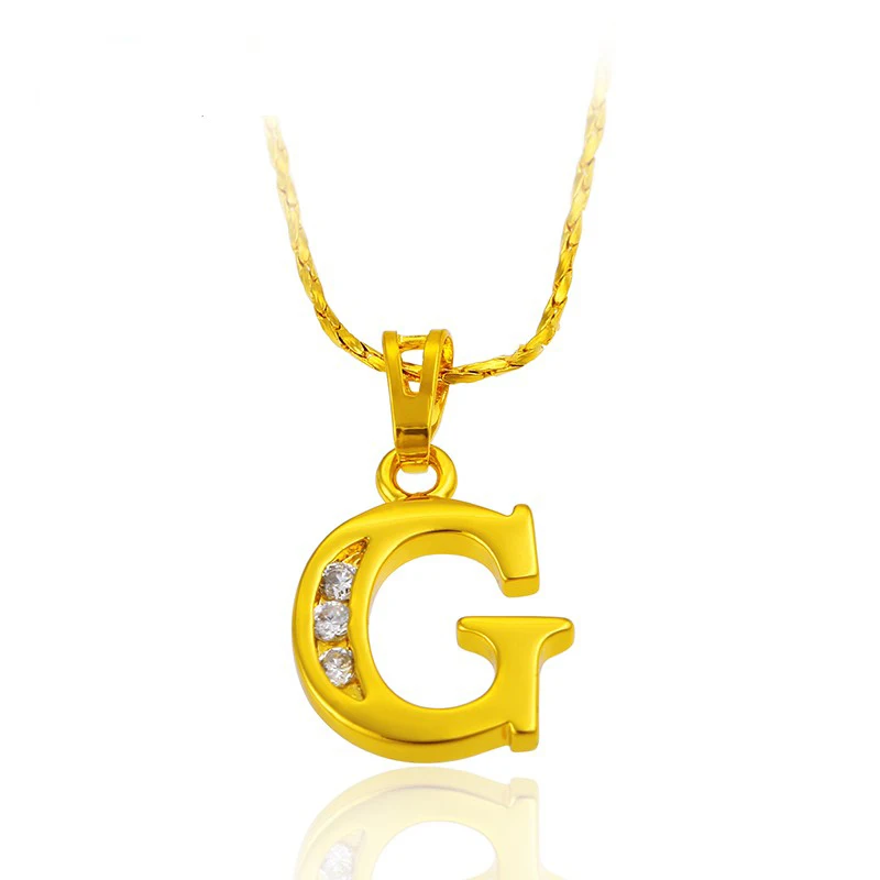 

Xuping jewellery gold plating alphabet letter pendant design women jewelry