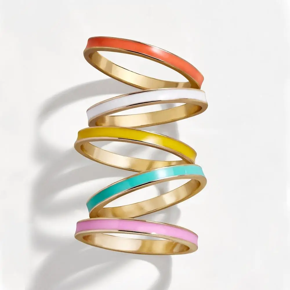 2021 New Boho Multicolor Enamel Ring Minimalist Gold Plated Custom Leather Paper Ring Beach in Stock Jewelry for Women Girls
2021 New Boho Multicolor Enamel Ring Minimalist Gold Plated Custom Leather Paper Ring Beach in Stock Jewelry for Women Girls