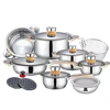 stainless steel 18pcs cookware set induction cooking hot pots / kitchen utensils