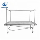 greenhouse flow and drain plastic tray top growing rolling bench