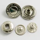 fashion logo design shirt custom metal snap buttons for jeans with hanging silver color