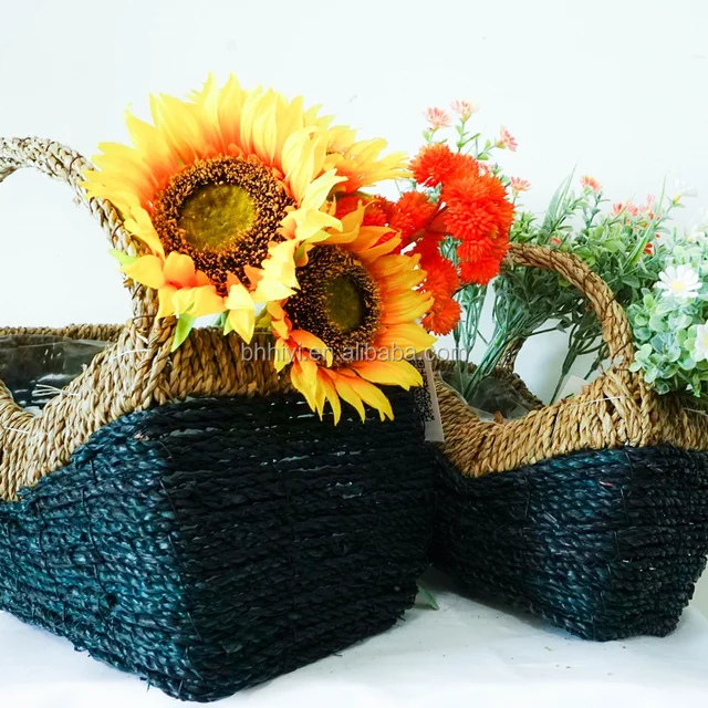 new arrival unique design shape flower basket seagrass woven
