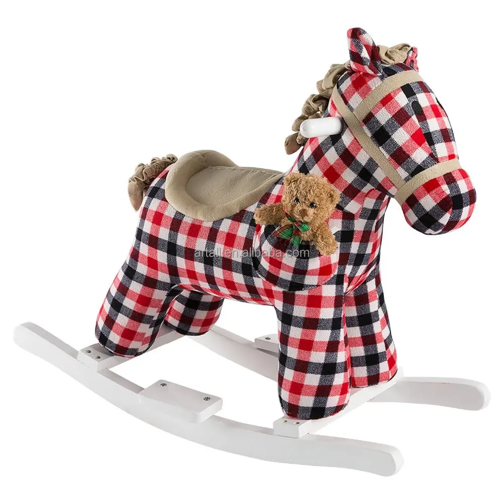 Hollyhome детские игрушки мягкие плюшевые животные деревянный Качалка лошадь