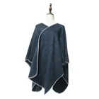 Navy blue wholesale cheap shawl wrap open front poncho